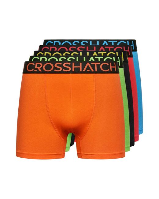 Crosshatch Orange 5 Pack Of Highlighter Boxers for men