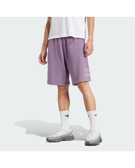 Adidas Originals Purple Adicolor Outline Trefoil Shorts for men