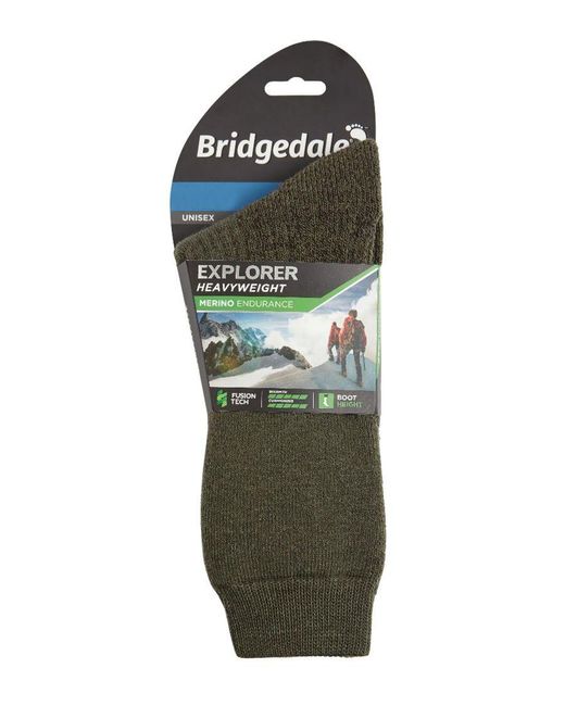 Bridgedale Green Outdoor Merino Wool Knee High Socks for men