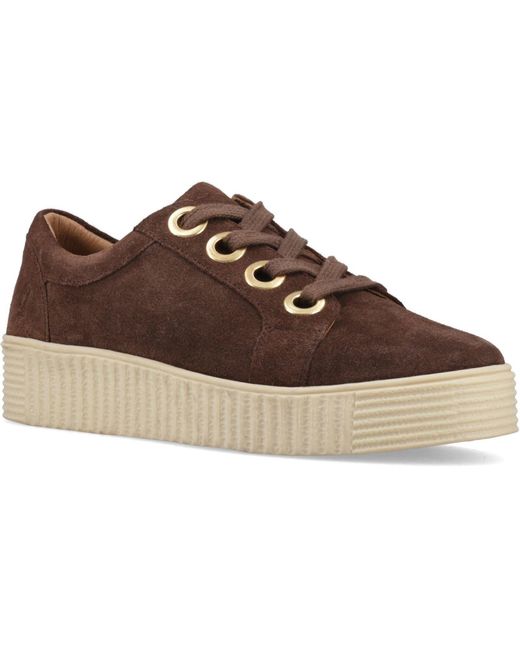 Hush Puppies Brown Tamsin Suede Slim Fit Trainers
