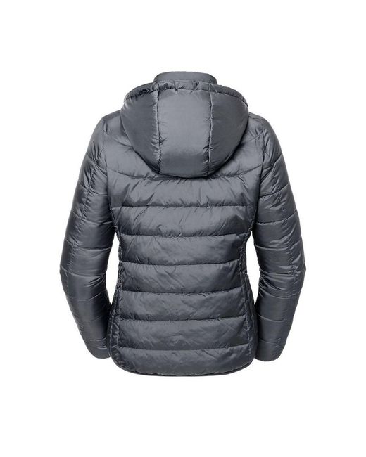 Russell Gray Ladies Hooded Nano Padded Jacket (Iron)