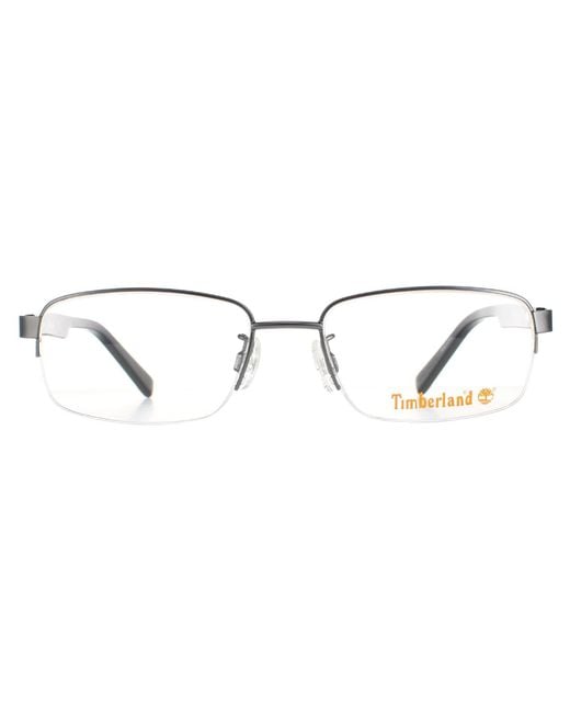 Timberland Metallic Rectangle Matte Gunmetal Glasses for men