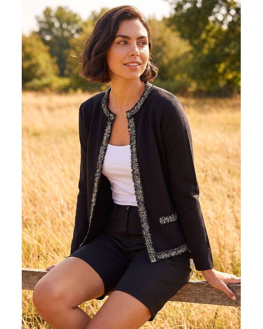 Roman Black Tweed Detail Cardigan