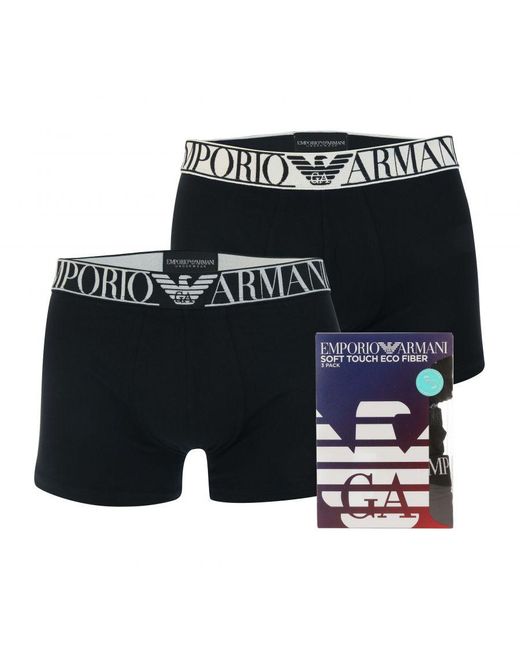 Armani Boxershorts Voor , Set Van 2, Zwart in het Black voor heren