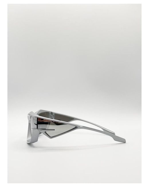 SVNX White Racer Style Sunglasses for men