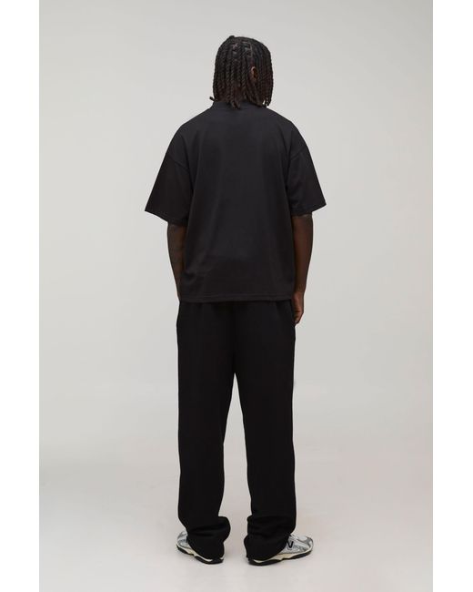 BoohooMAN Blue Basic Oversized Extended Neck T-Shirt for men