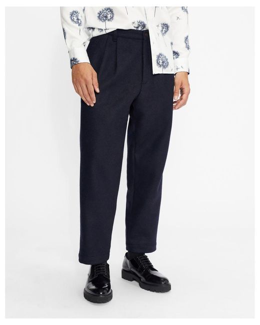 Ted Baker Blue Ariess Talbot Fit Heavyweight Trousers for men