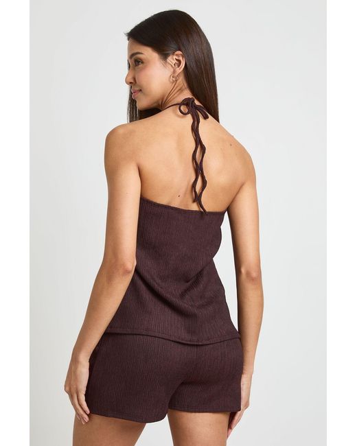 Boohoo Purple Plisse Flippy Shorts