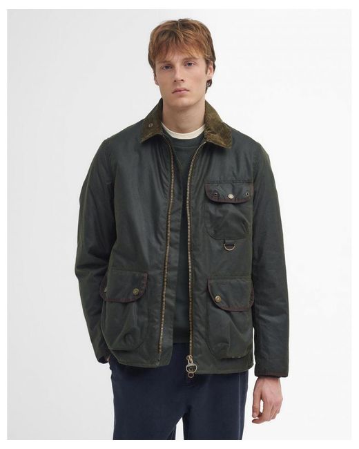 Barbour Gray Angler Wax Jacket for men