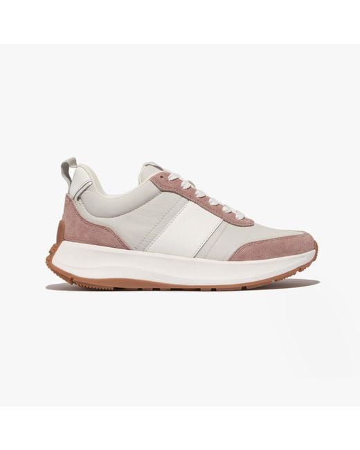 Fitflop White F-Mode Trainers Dusky Mix