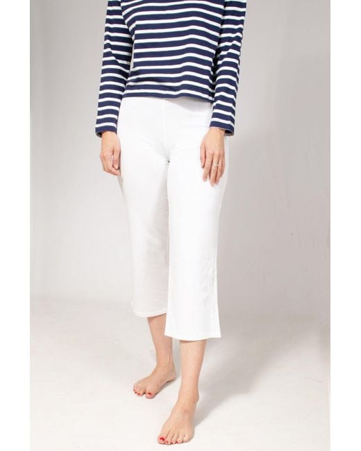 Marks & Spencer Blue Cropped Wide Leg Joggers Cotton