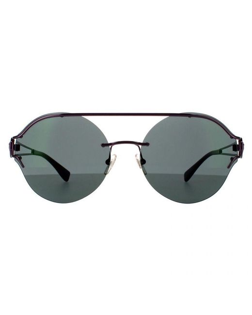 Versace Gray Round Dark Mirrored Sunglasses