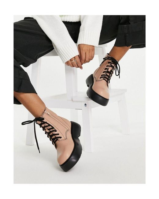 ASOS White Alter Lace Up Boots