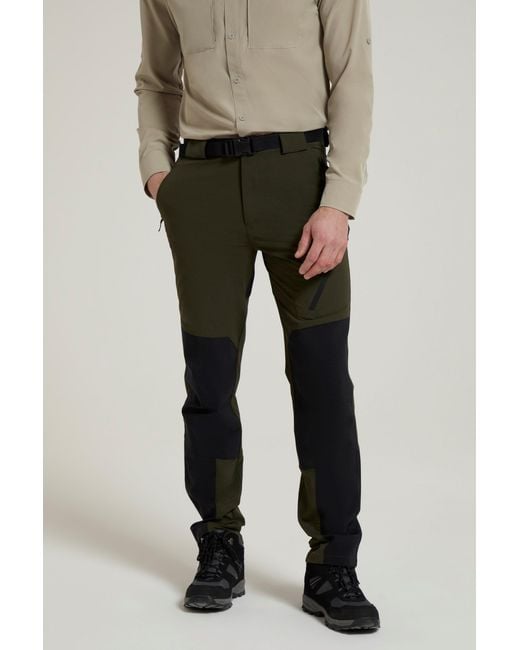 Mountain Warehouse Green 'Forest' Trekking Trousers Water Resistant Hiking Pants Polyamide for men