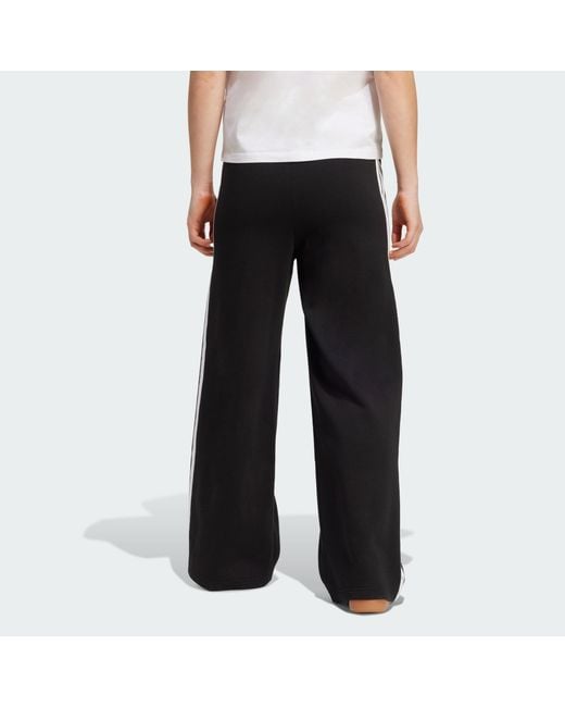 Adidas Black 3-Stripes Fleece Wide Pant