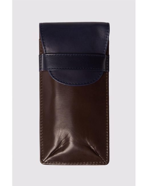 Limehaus Blue Leather Glass Case for men