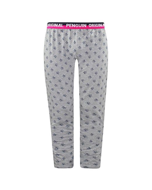 Original Penguin Gray Aop Pete Lounge Pyjamas Bottoms Cotton for men