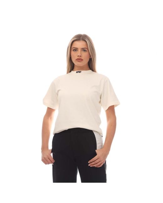 Heron Preston White "Hpny" T-Shirt Für Damen /Schwarz)