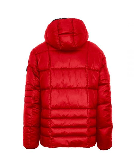 Philipp Plein Red Small Circle Logo Quilted Jacket for men