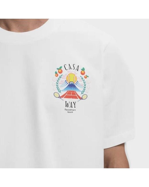 Casablanca White Casa Way Mountain Printed T-Shirt Xxl Cotton for men