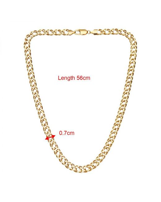 DIAMANT L'ÉTERNEL Metallic 9ct Yellow Gold 16.1g Chunky Double Curb Necklace Of 61cm/24 Inch Length And 7mm Width