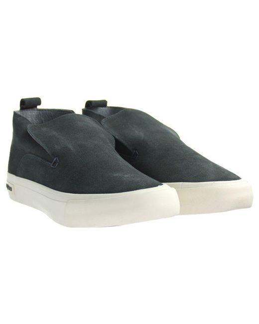 Seavees Black Huntington Middle Deep Suede Shoes Leather for men