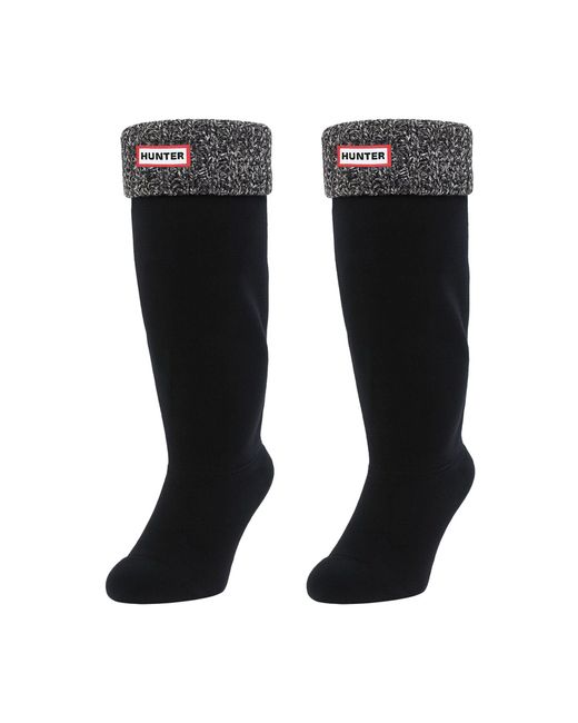 Hunter Black Waffle Tall Boot Socks