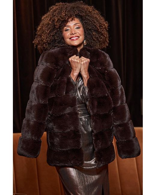 Sosandar Brown Rich Chocolate Premium Super Soft Faux Fur Coat
