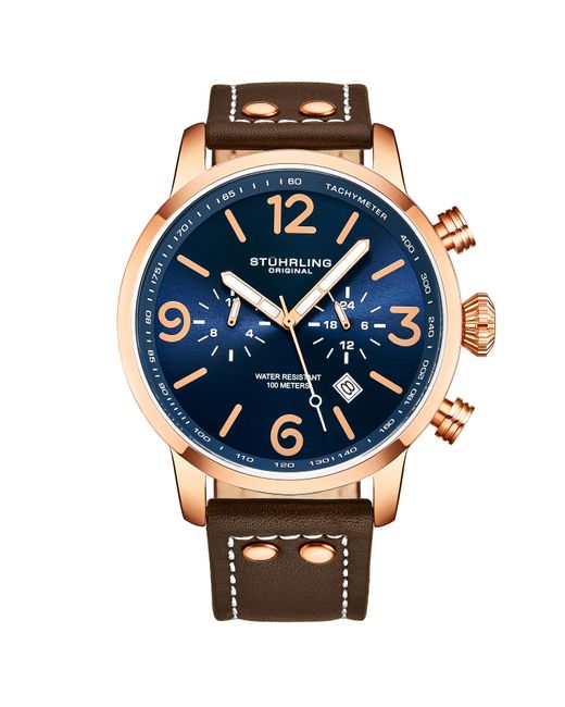 Stuhrling Blue 3956 Quartz Aviator for men