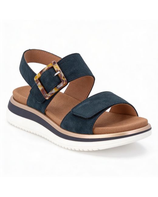 Remonte Blue D1J62 Ankle Strap Sandals Leather