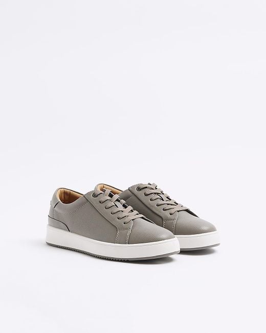 River Island White Lace Up Trainers for men
