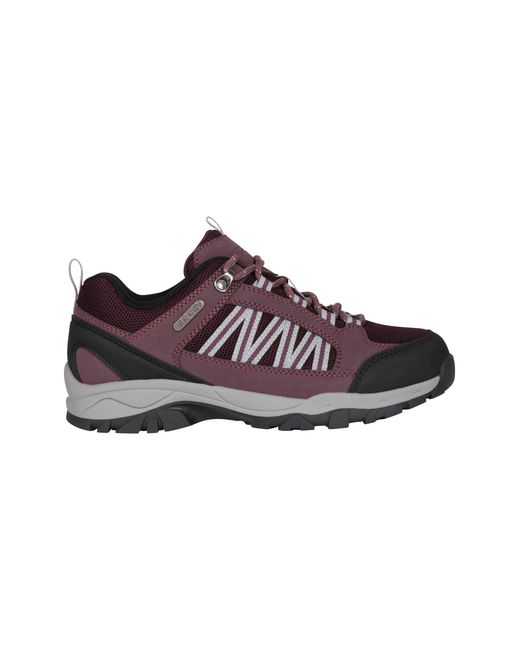 Mountain Warehouse Purple 'Path' Walking Shoes Waterproof Breathable Cushioned Hiking Footwear