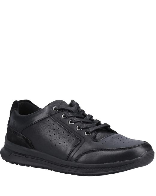 Hush Puppies Black Joseph Leather Trainers (Light) for men