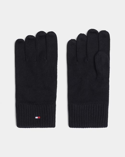 Tommy Hilfiger Black Essentials Flag Gloves for men