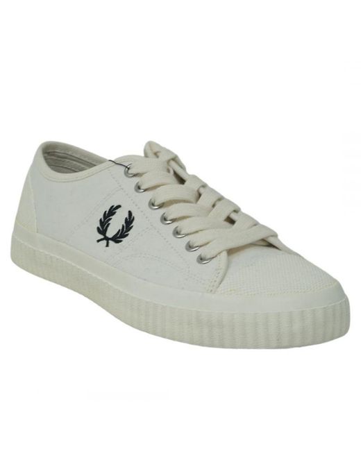 Fred Perry White Hughes Low Canvas Light Trainers for men