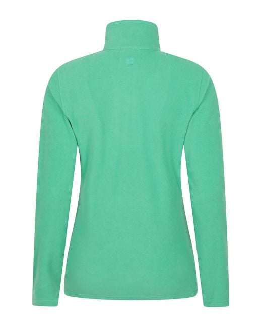 Mountain Warehouse Green 'Camber' Striped Fleece Top Half Zip Quick Dry Breathable Sweater