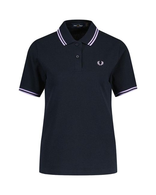 Fred Perry Blue G3600 Retro Twin Tipped Polo Shirt Cotton