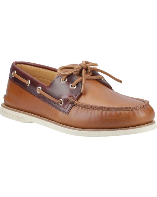 Sperry Top-Sider Brown Authentic Cup Leather Boat Shoes for men