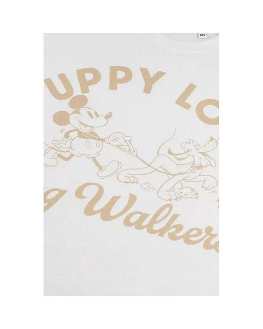 Disney Puppy Love Oversized T-shirt (vintage Wit) in het White