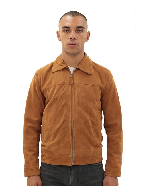 Infinity Leather Brown Retro Goat Suede Harington Jacket-Zurich for men