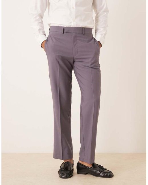 ASOS Natural Straight Leg Suit Trousers for men