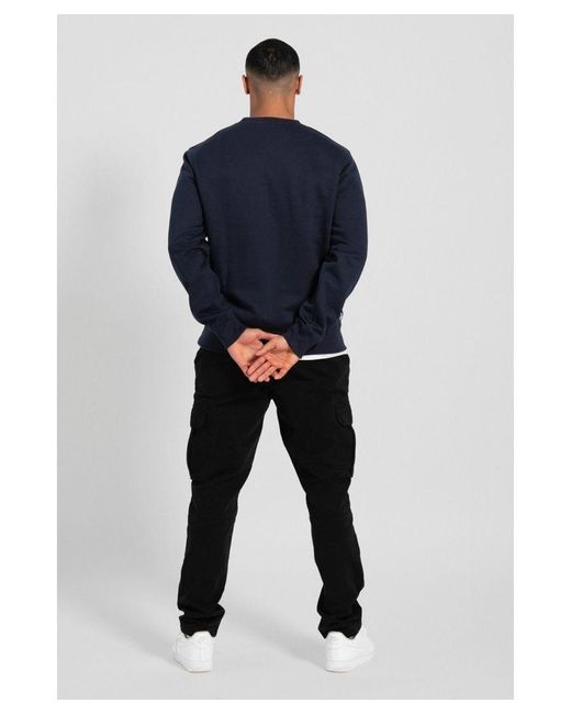 Bench Blue Tipster 'Spots' Logo Print Sweatshirt for men
