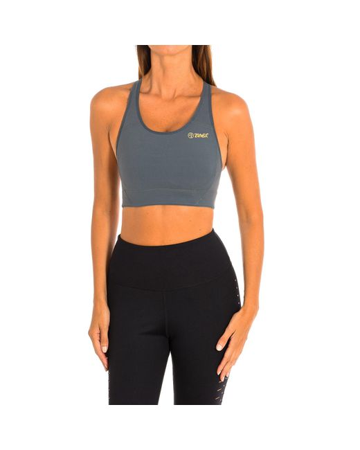 Zumba Blue Sports Top With Compressive Fabric Z1T00507