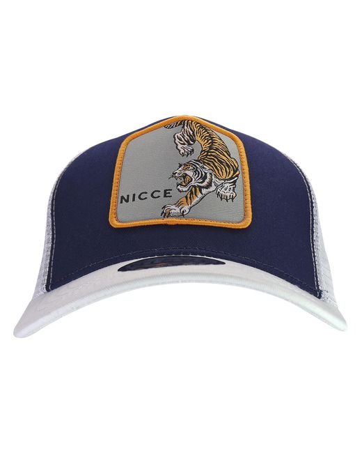 Nicce London Blue Tiger Print Cotton Cap for men