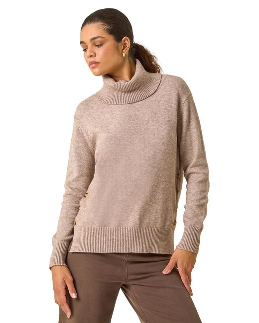 Roman Natural Soft Roll Neck Knit Jumper