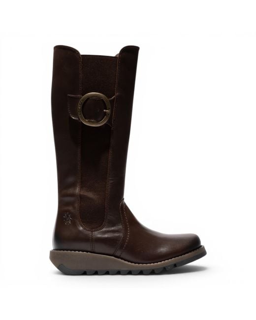 Fly London Brown Leather Knee-High Long Boots