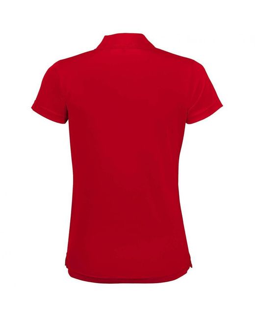 Sol's Red Ladies Performer Short Sleeve Pique Polo Shirt