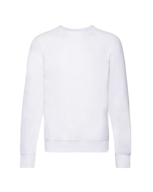 Fruit Of The Loom White Sweatshirt Für Herren/Damen Raglanärmel