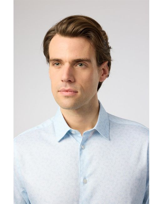 Ted Baker White Long Sleeve Floral Slim Fit Formal Shirt for men