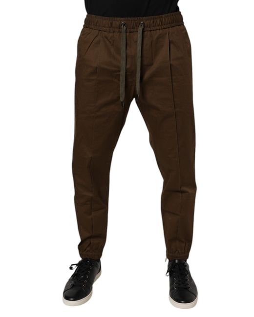 Dolce & Gabbana Black Casual Drawstring Trousers for men